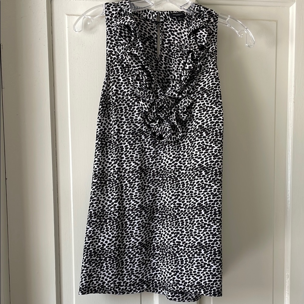 Ann Taylor Monochrome Polka Dot Blouse